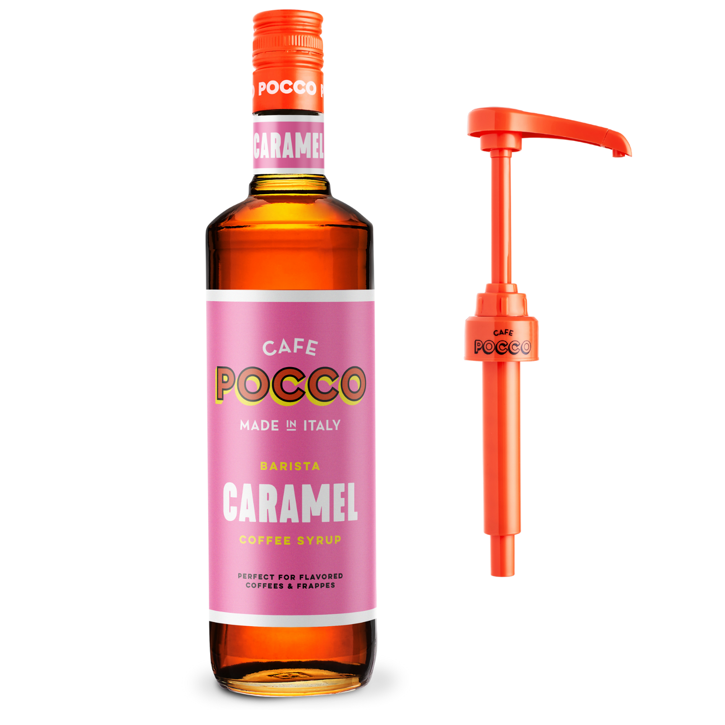 Cafe Pocco Caramel Coffee Syrup 75cl with pump