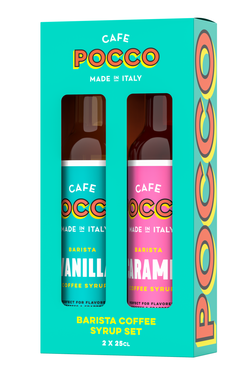 Cafe Pocco Barista Coffee Syrup Set - 25cl Vanilla & 25cl Caramel