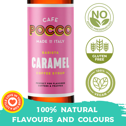 Cafe Pocco Caramel Coffee Syrup 75cl with pump