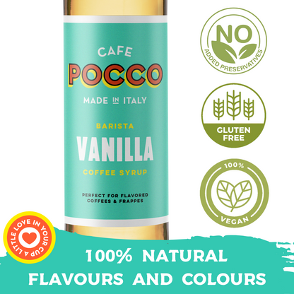 Cafe Pocco Vanilla Coffee Syrup 75cl plus 10ml Pump