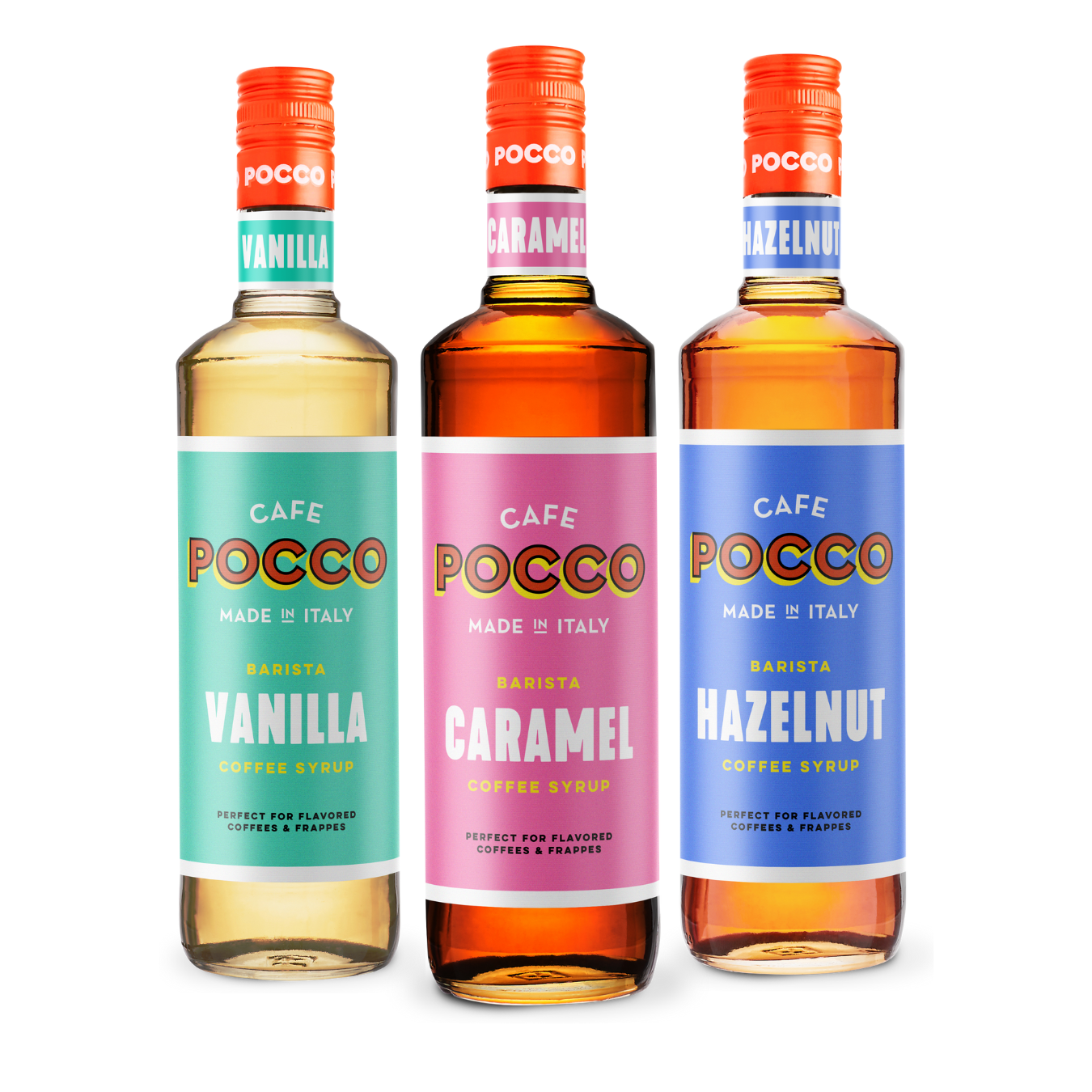 Cafe Pocco Italian Collection Coffee Syrups (3 x 75cl)