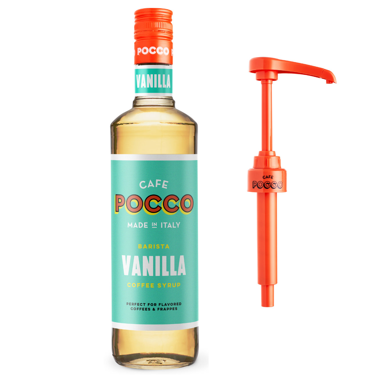 Cafe Pocco Vanilla Coffee Syrup 75cl plus 10ml Pump