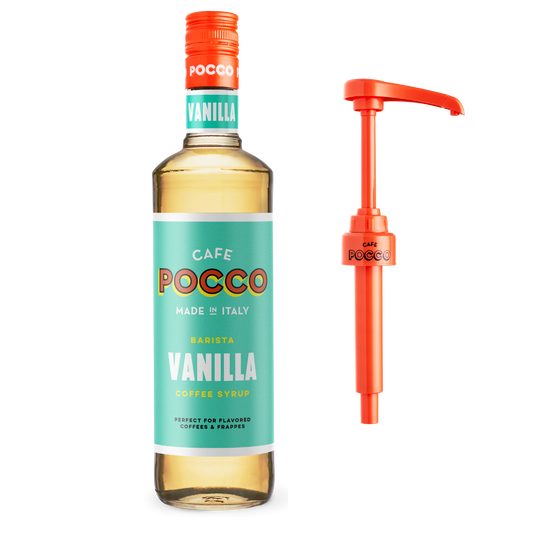 Cafe Pocco Vanilla Coffee Syrup 75cl plus 10ml Pump