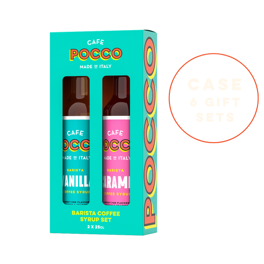 Case (6 x Gift Pack) Cafe Pocco Gift set 2- x 25cl Caramel & Vanilla