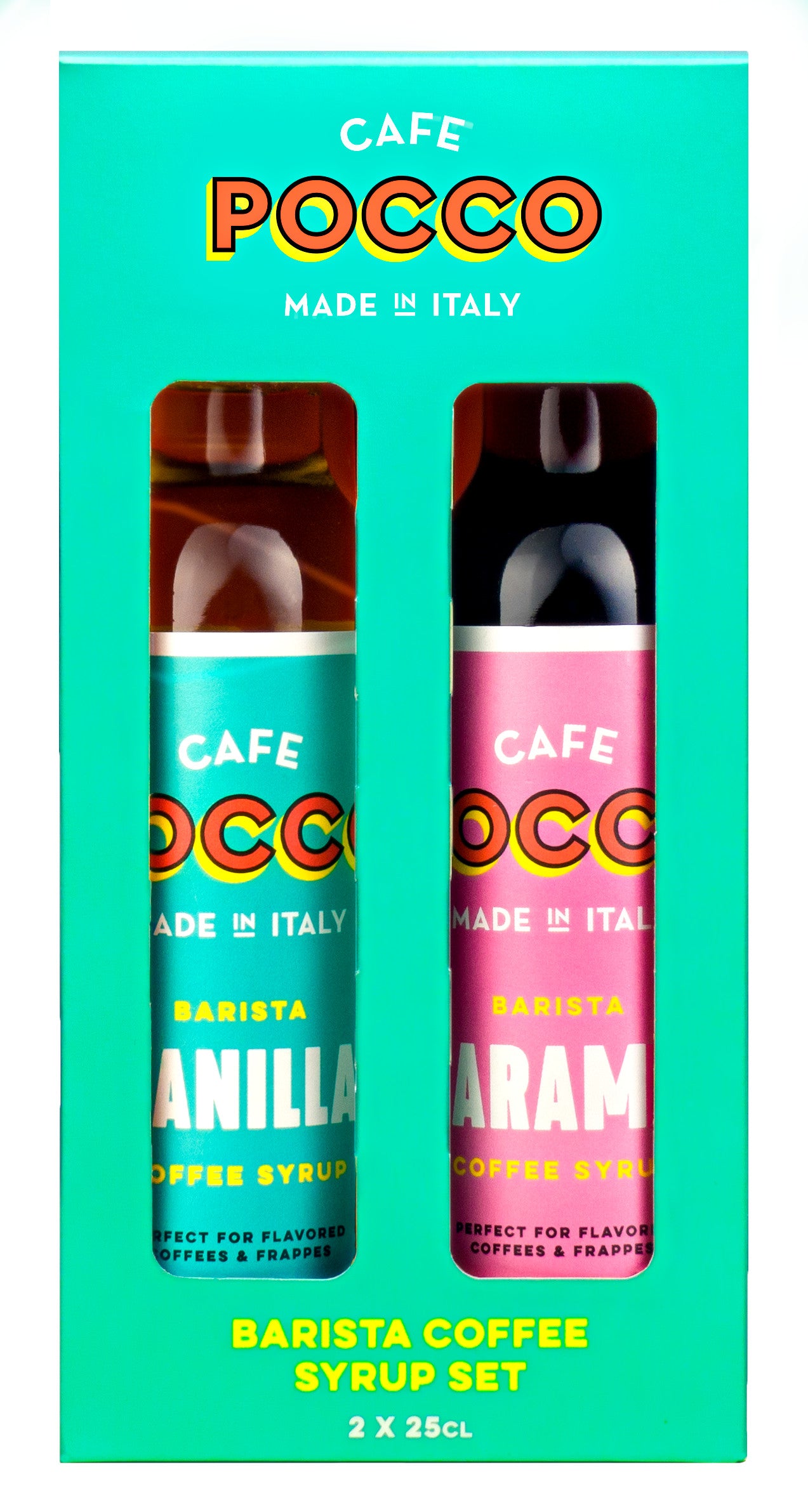 Cafe Pocco Barista Coffee Syrup Set - 25cl Vanilla & 25cl Caramel